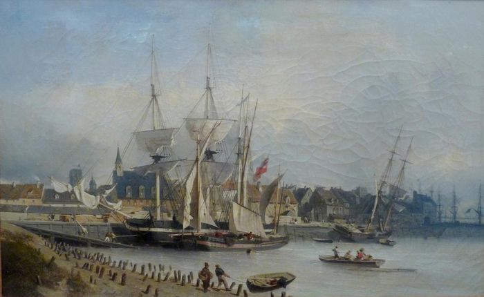 L'entrée du port de Dieppe (vers1850-1853)