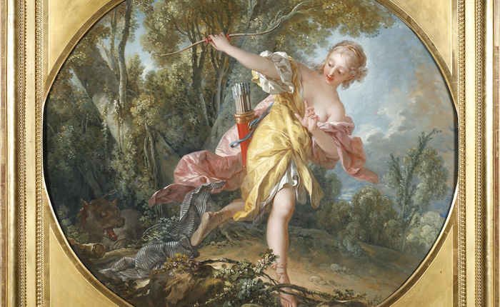 Sylvie fuyant le loup qu'elle a blessé, 1756