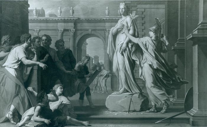 Minerve apprenant aux Rhodiens l'art de sculpter des statues (vers 1693-1698)