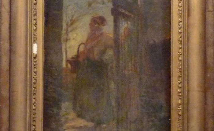 Figure féminine sur le pas d'une porte (1866)