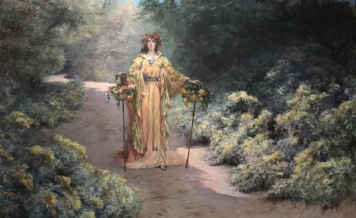 Sarah Bernhardt dans son jardin de Belle-Île-en-Mer