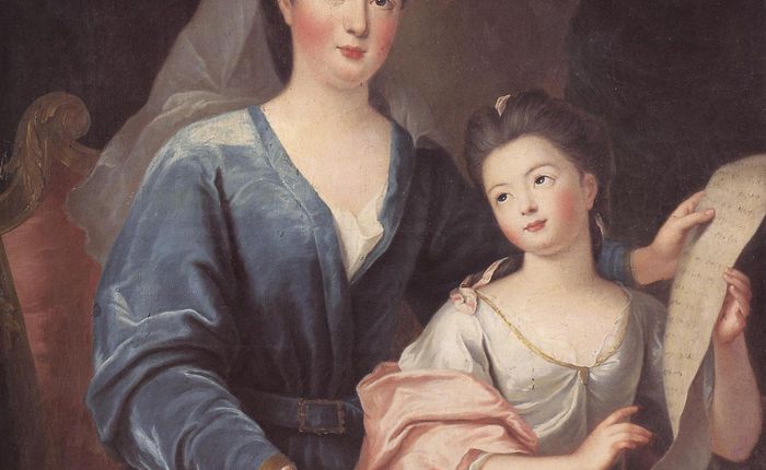 Portrait de la duchesse de Bourbon-Condé avec une de ses filles