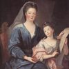 Portrait de la duchesse de Bourbon-Condé avec une de ses filles
