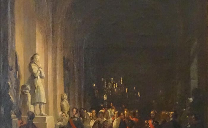 Louis-Philippe et la famille royale visitent les galeries historiques de Versailles (vers 1848)