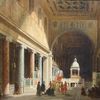 Intérieur de l'église Saint-Laurent-hors-les-murs, à Rome (1848)