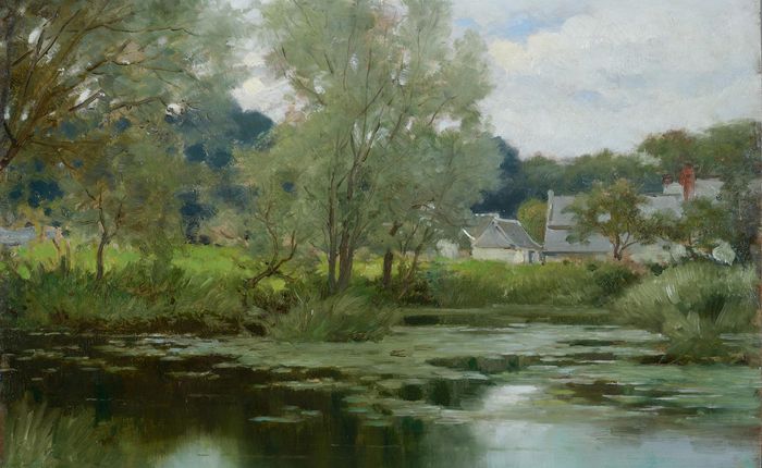 Un étang à Vieux-Moulin, vers 1898