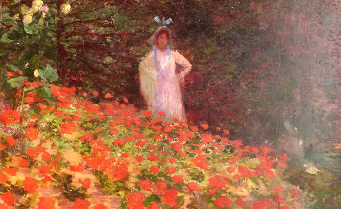 Jeune femme dans un jardin fleuri (1893)